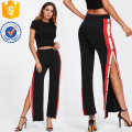 Tape Button Side Pants Manufacture Wholesale Fashion Women Apparel (TA3090P)